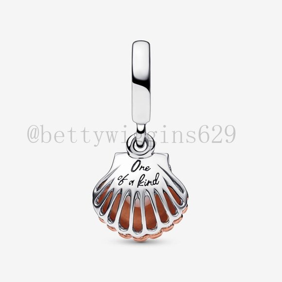 Pandora Sea Shell & Treated Freshwater Cultured Pearl Dangle Charm - Picture 2 of 7